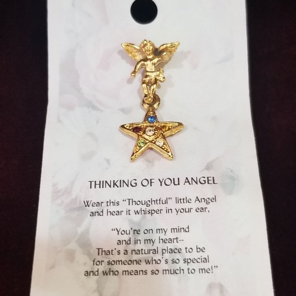Thinking of You ANGEL Pin Thoughtful Little Angel - Picture 2 of 2